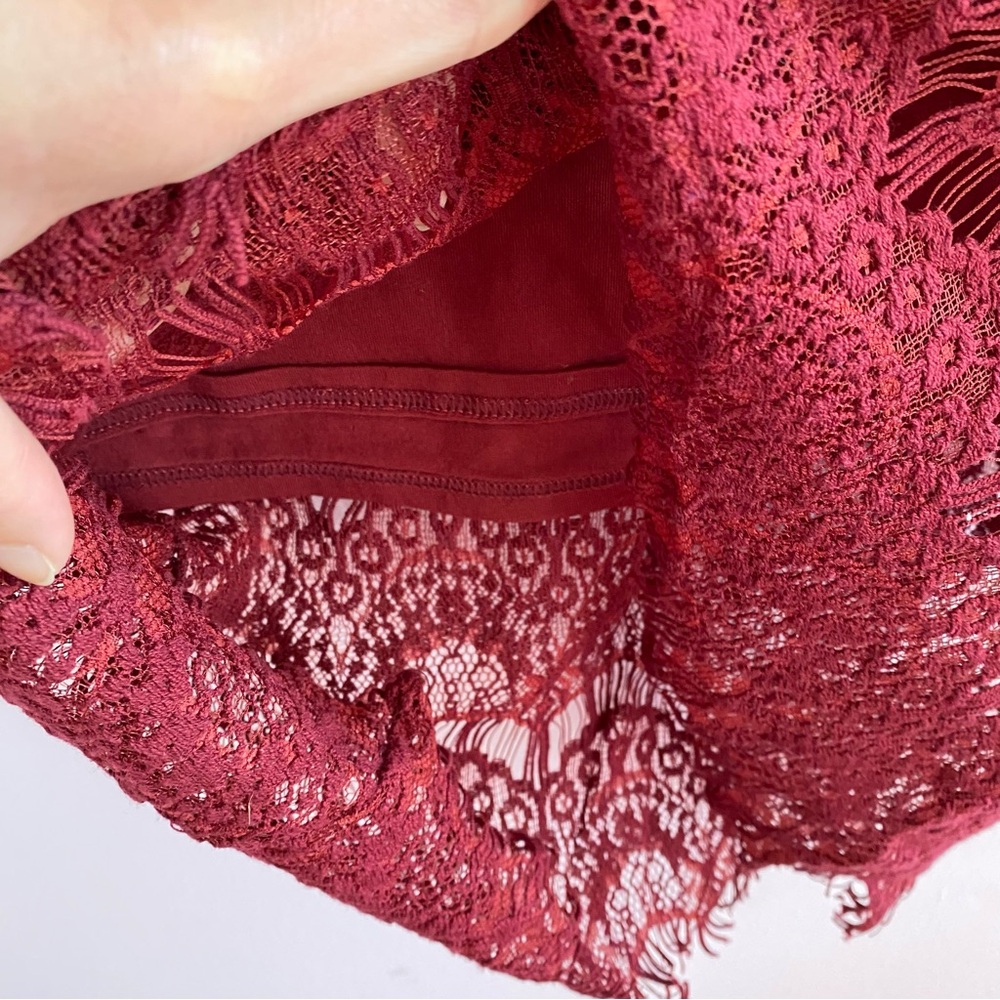 Free People Intimately Red Lace Slip Dress with Lining size small - Picture 7 of 13